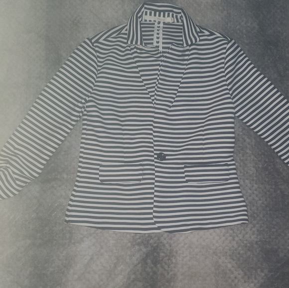 Navy stripped cardigan size 2 - Picture 3 of 6